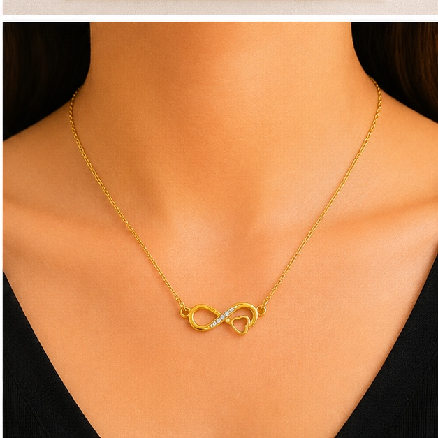Gold Infinity Heart Necklace for Women | Anti Tarnish Stainless Steel Love Necklace