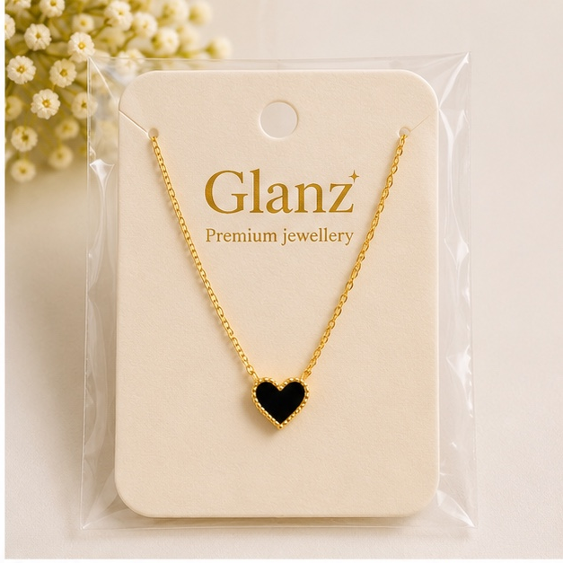 Black Heart Pendant Necklace for Women | Anti Tarnish Stainless Steel Minimalist Necklace
