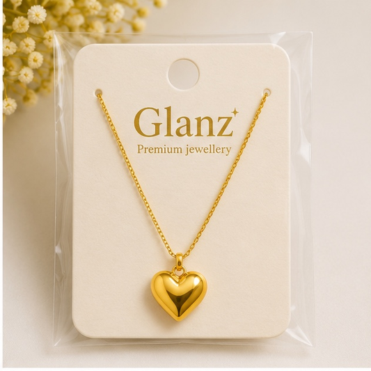 Gold Heart Pendant Necklace for Women | Anti Tarnish Stainless Steel Love Necklace